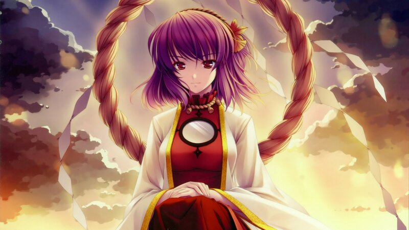anime girl with purple hair