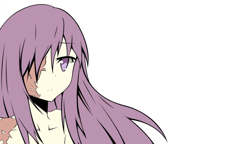 anime girl with purple hair