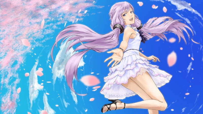 anime girl with purple hair