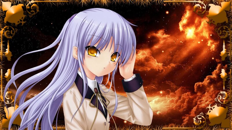 anime girl with purple hair
