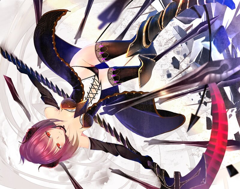 anime girl with purple hair