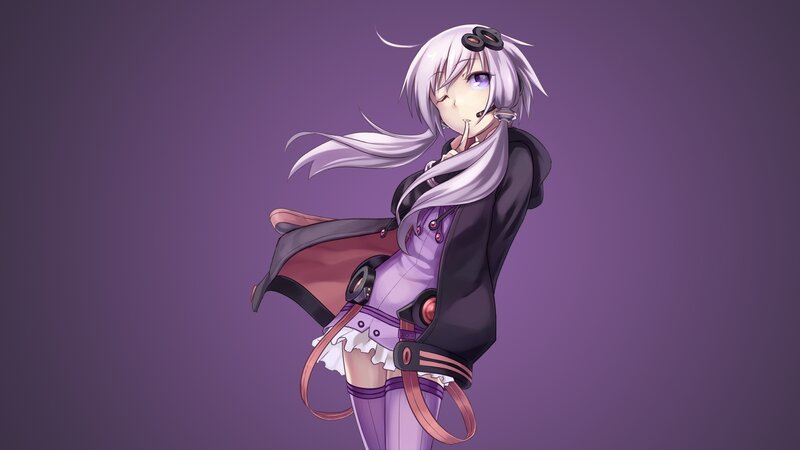 anime girl with purple hair