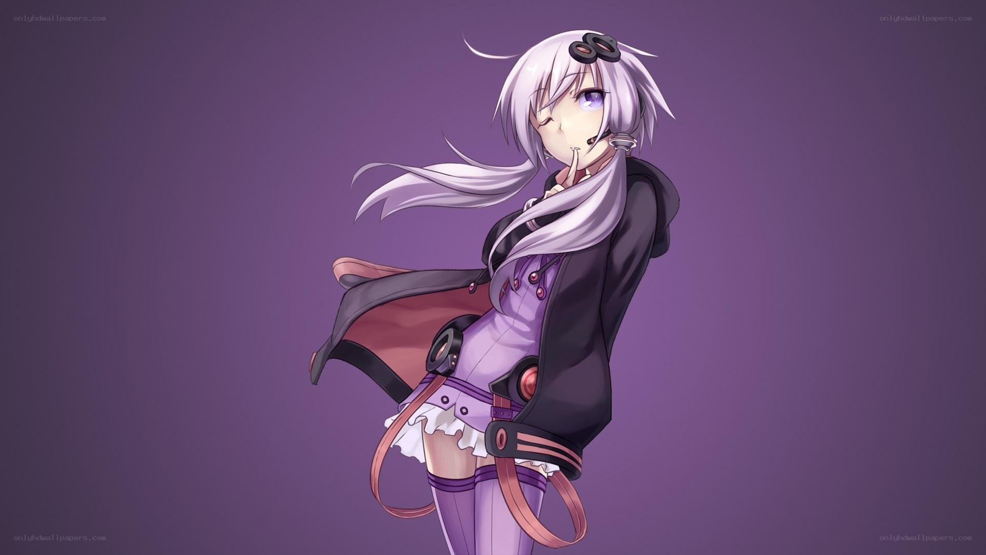 anime girl with purple hair