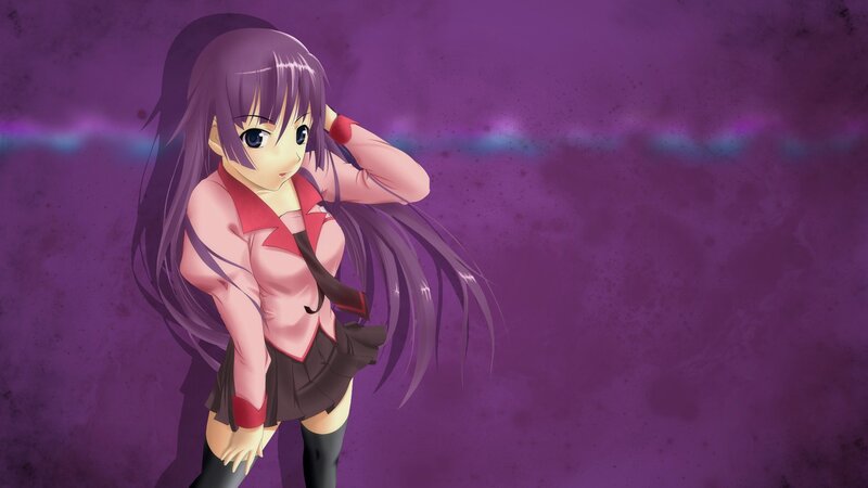 anime girl with purple hair