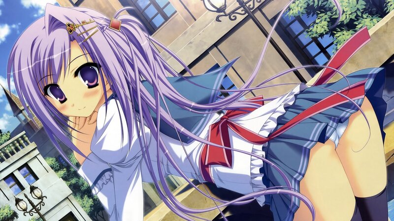 anime girl with purple hair