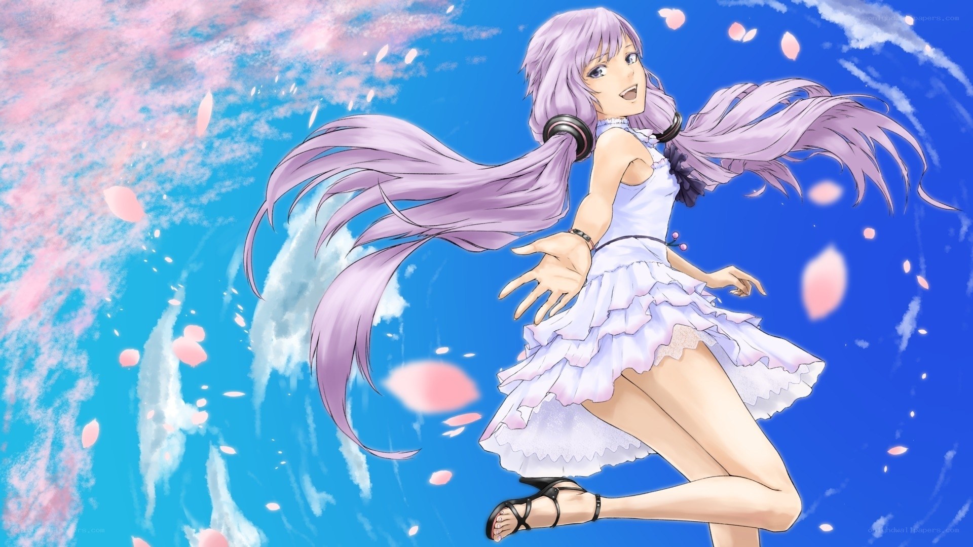 anime girl with purple hair