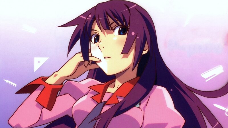 anime girl with purple hair