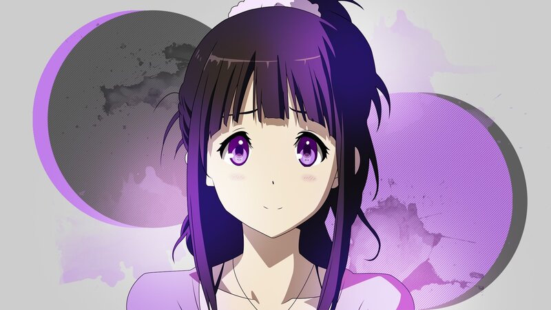 anime girl with purple hair