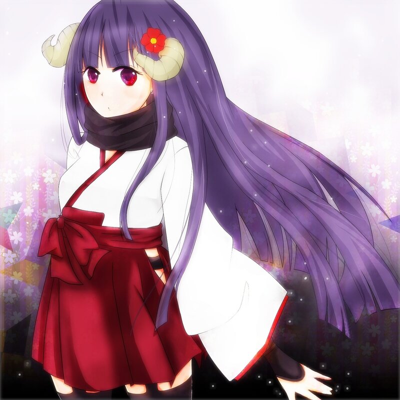 anime girl with purple hair
