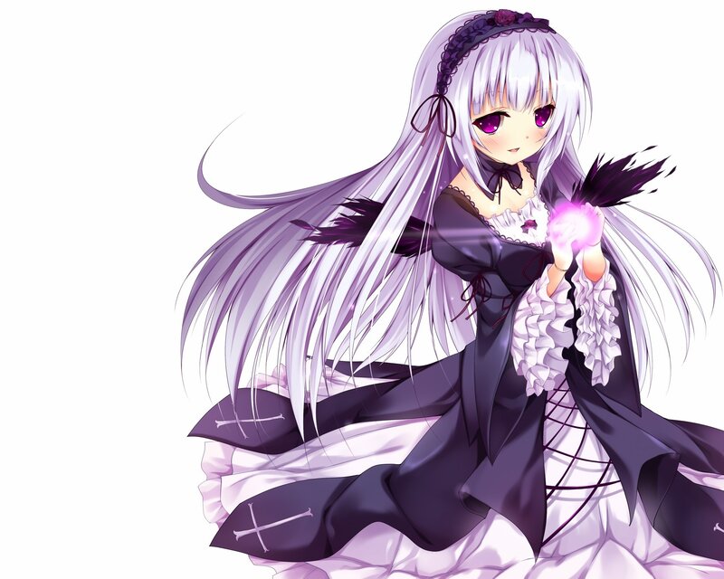 anime girl with purple hair