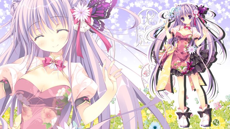 Anime girl with purple hair