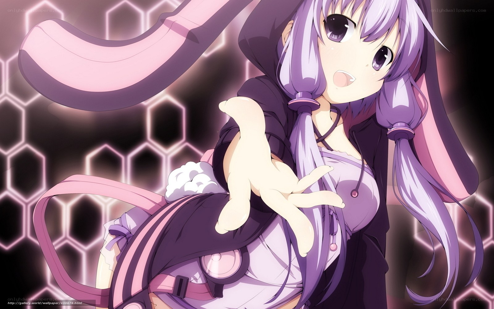 anime girl with purple hair