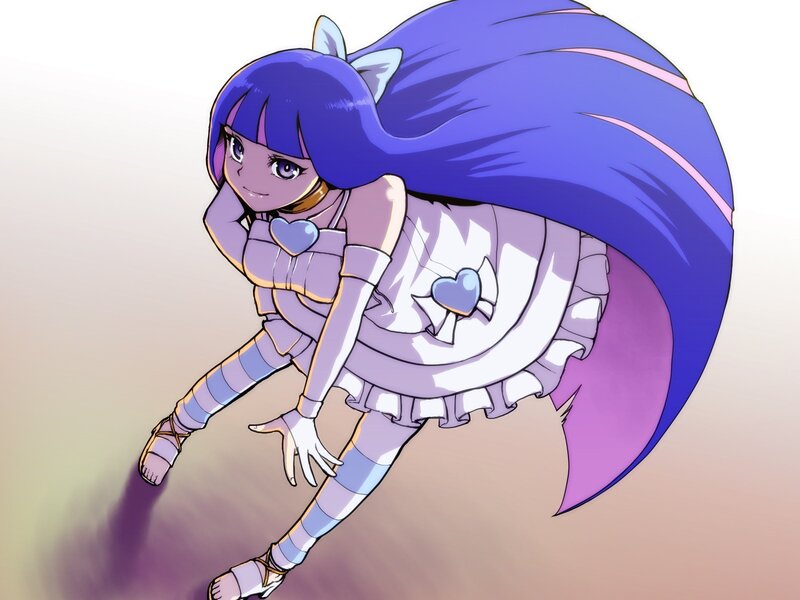 anime girl with purple hair