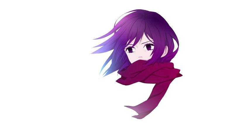 anime girl with purple hair