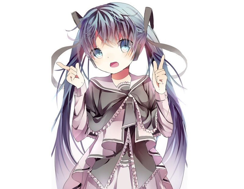 anime girl with purple hair
