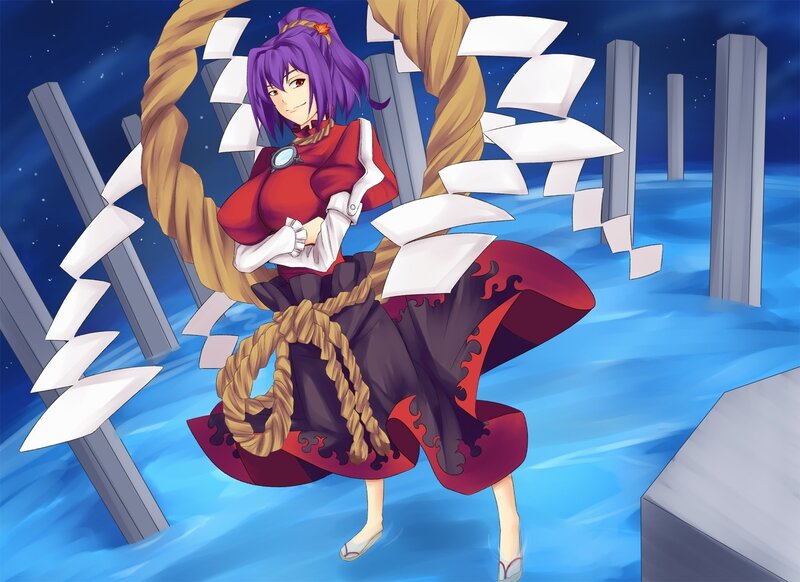 anime girl with purple hair