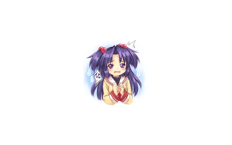Anime Girl with Purple Hair — Anxious