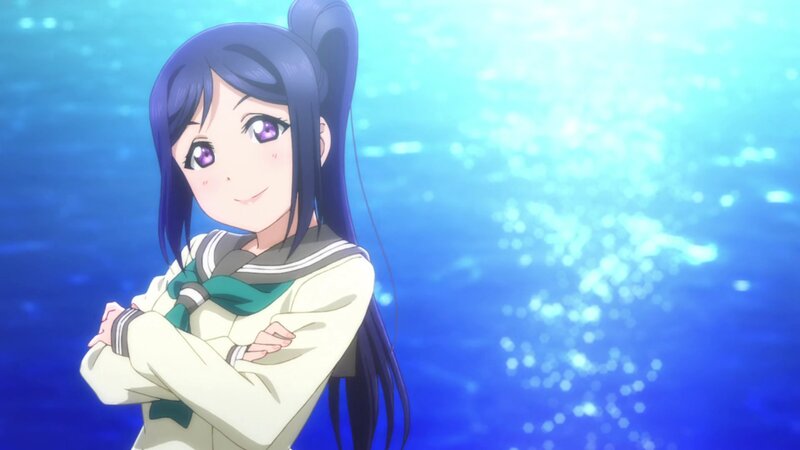 Anime Girl with Purple Hair — Blue, Calm, School Uniform
