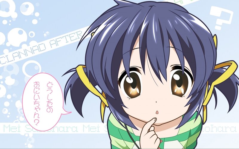 Anime Girl with Purple Hair — Blue, Curious