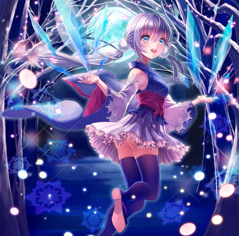 Anime Girl with Purple Hair — Blue, Magical