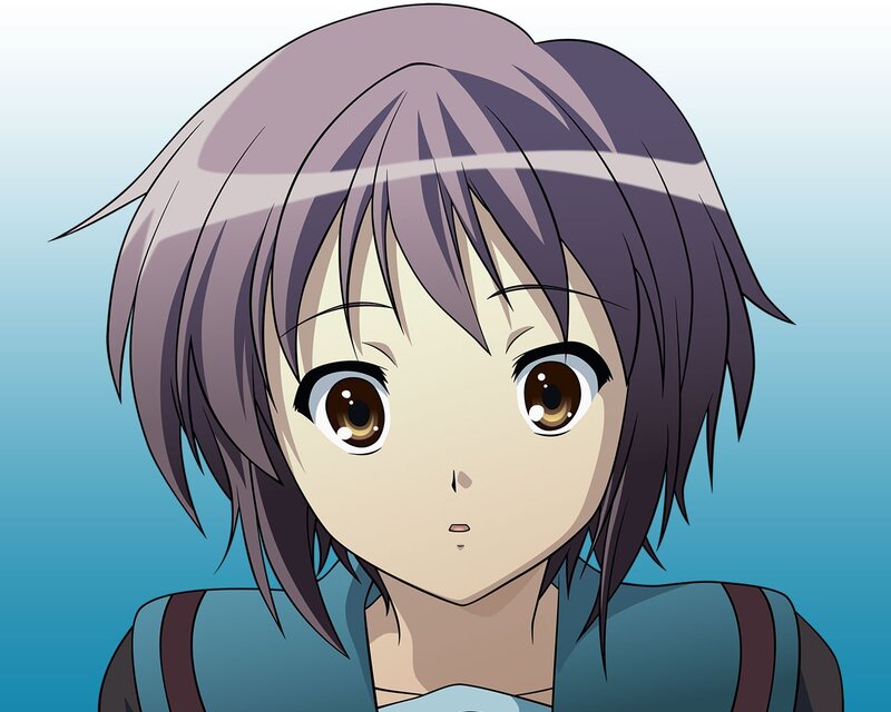 Anime Girl with Purple Hair — Blue, Neutral, Eyes