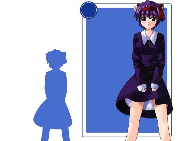 Anime Girl with Purple Hair — Blue, Neutral