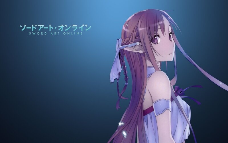 Anime Girl with Purple Hair — Blue, Serene, Purple Hair