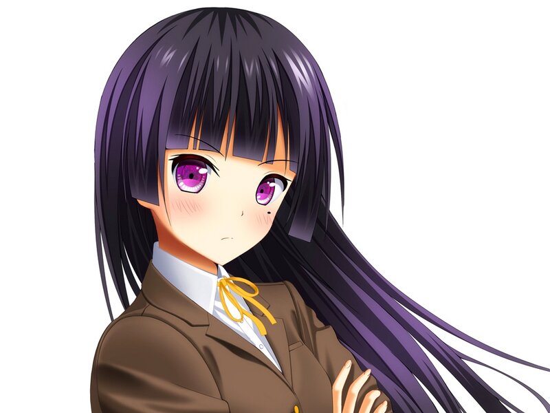 Anime Girl with Purple Hair — Brown