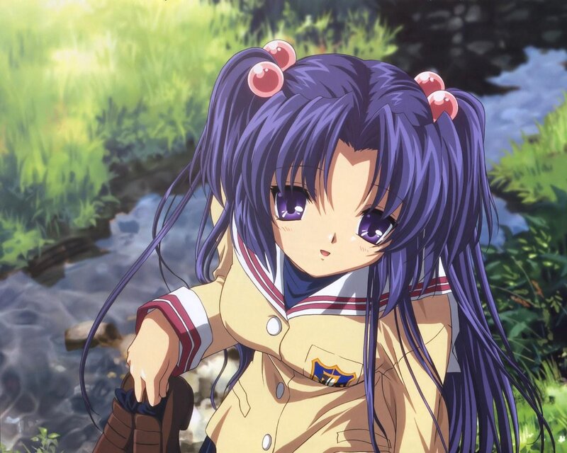 Anime Girl with Purple Hair — Calm, Afternoon, School Uniform, Stream