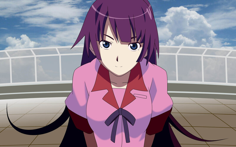 Anime Girl with Purple Hair — Calm, Afternoon, Tail