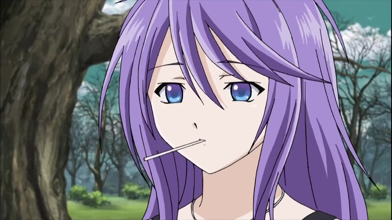 Anime Girl with Purple Hair — Calm, Afternoon, Tree
