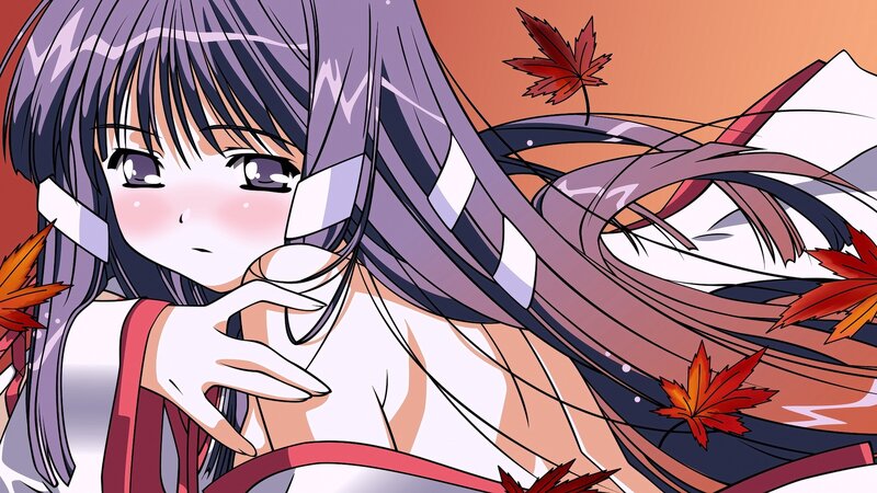 Anime Girl with Purple Hair — Calm, Autumn, Manga