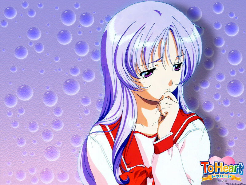 Anime Girl with Purple Hair — Calm, Bubbles
