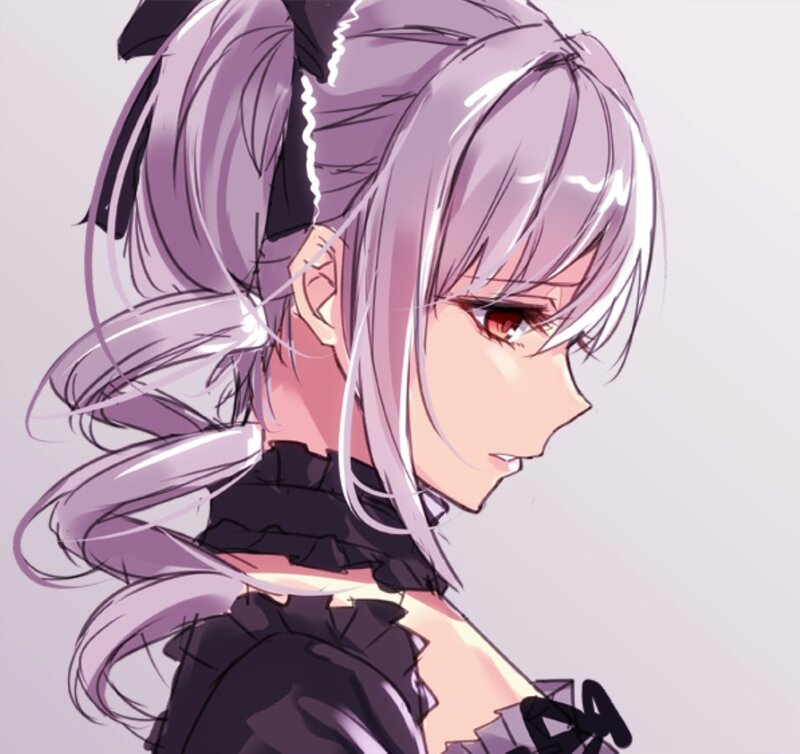 Anime Girl with Purple Hair — Calm, Eyes