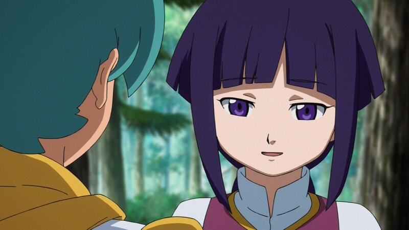 Anime Girl with Purple Hair — Calm, Forest