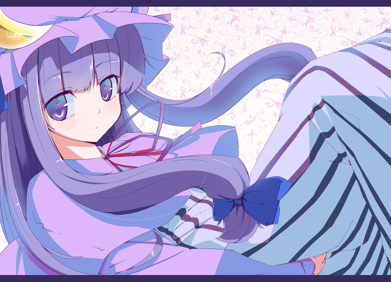 Anime Girl with Purple Hair — Calm, Hat