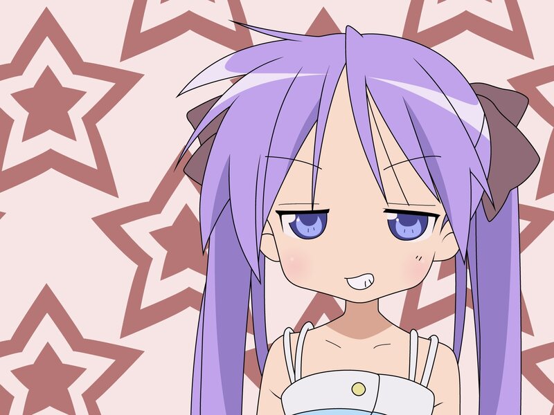 Anime Girl with Purple Hair — Calm, Stars