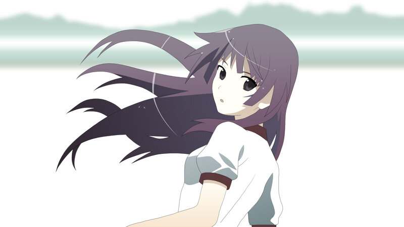 Anime Girl with Purple Hair — Calm, Wind