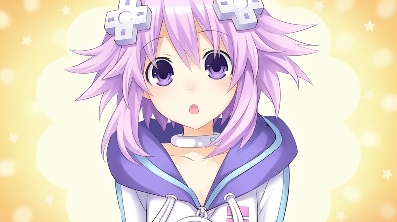 Anime Girl with Purple Hair — Cheerful, Game Controller Headband