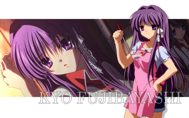 Anime Girl with Purple Hair — Dramatic, Apron