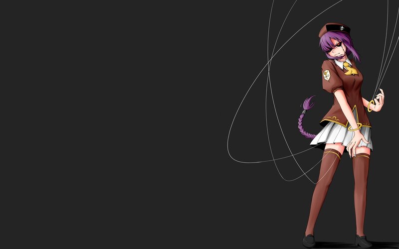 Anime Girl with Purple Hair — Dramatic, Digital Art, School Uniform, Tail