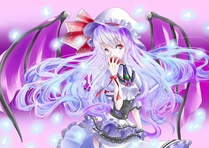 Anime Girl with Purple Hair — Dramatic, Digital Art, Wings