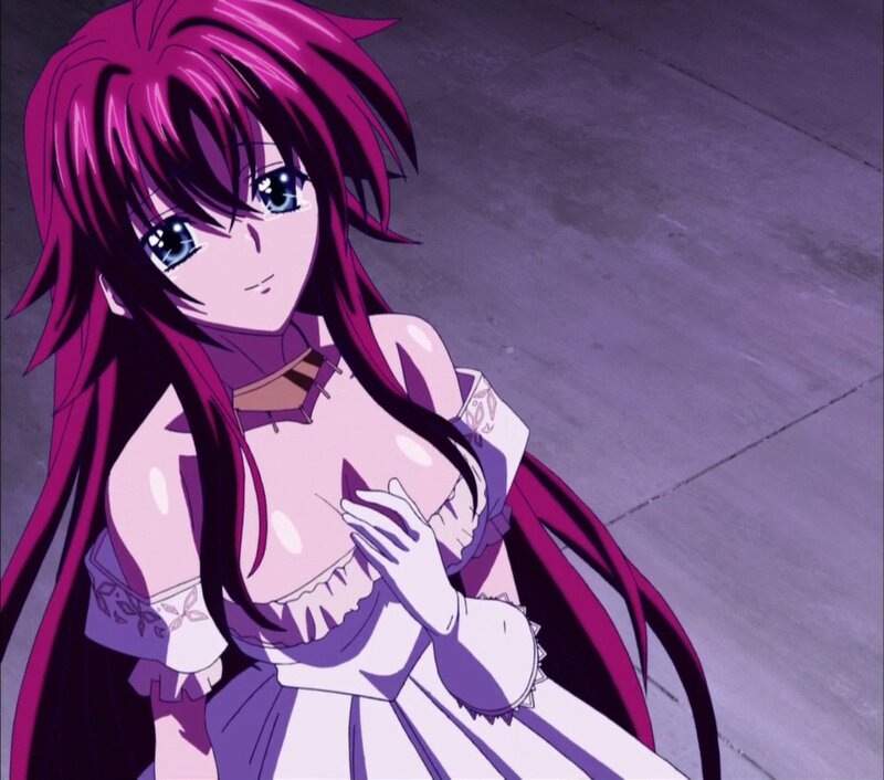 Anime Girl with Purple Hair — Dramatic, Dress, Gloves