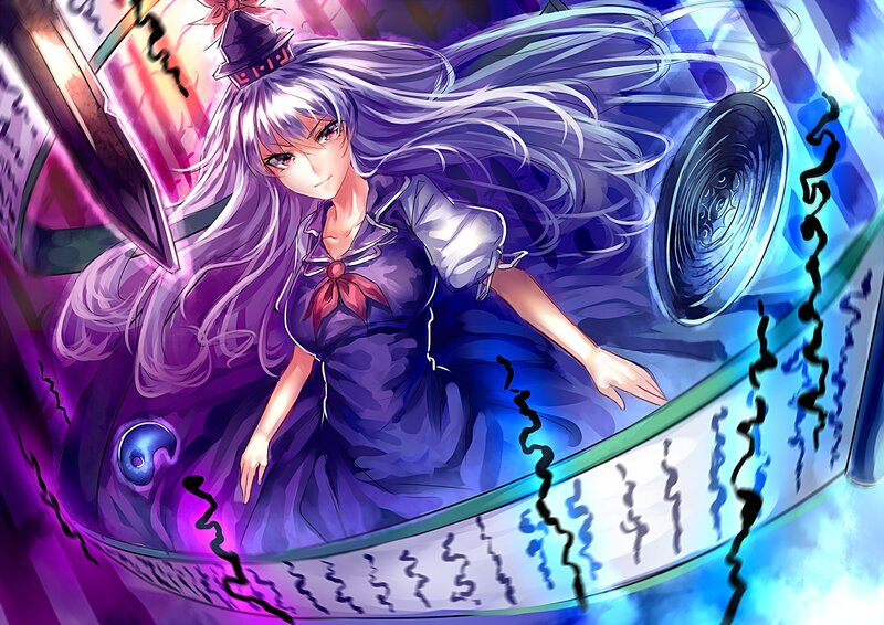 Anime Girl with Purple Hair — Dramatic, Dress