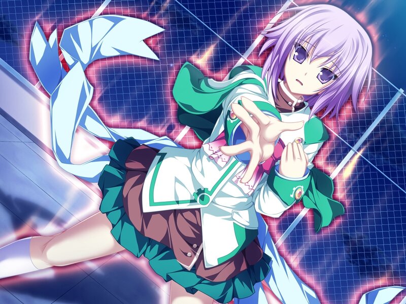Anime Girl with Purple Hair — Dramatic, Magic, Crystal