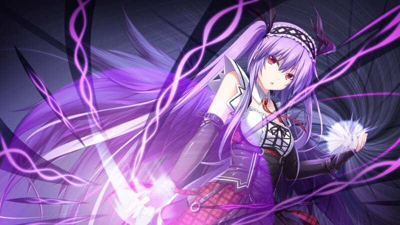 Anime Girl with Purple Hair — Dramatic, Magic