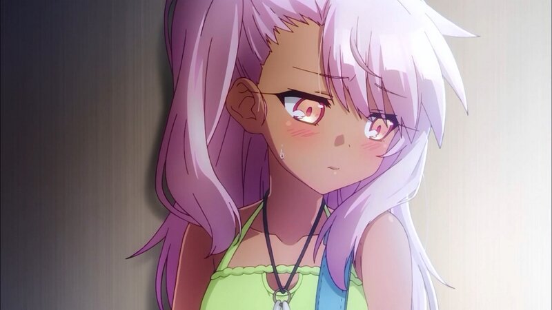 Anime Girl with Purple Hair — Dramatic, Necklace