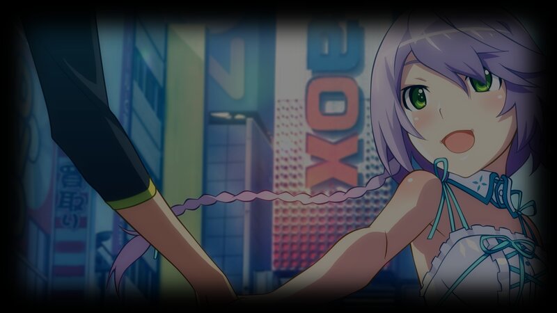 Anime Girl with Purple Hair — Dramatic, Night, Cityscape