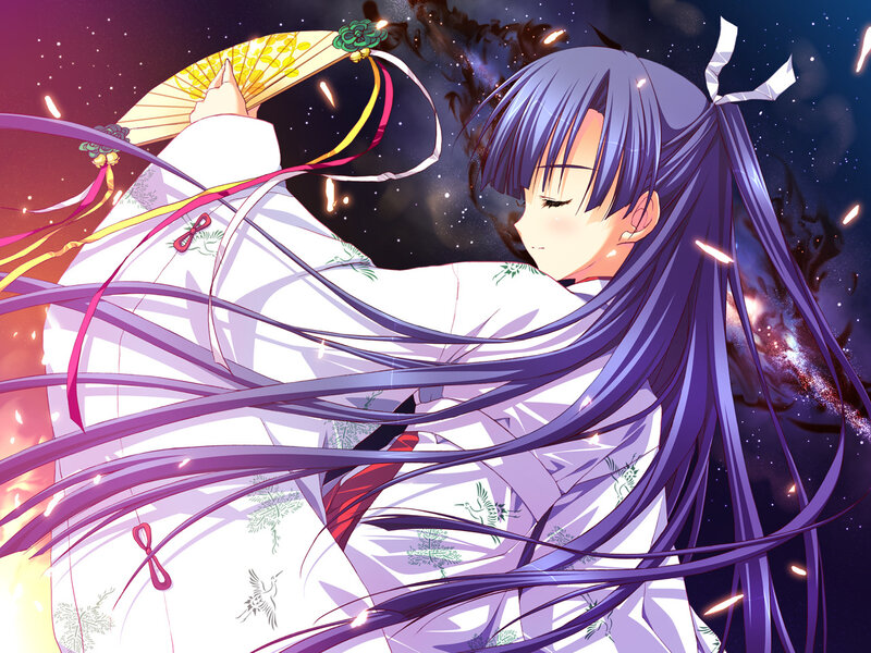 Anime Girl with Purple Hair — Dramatic, Night, Fan