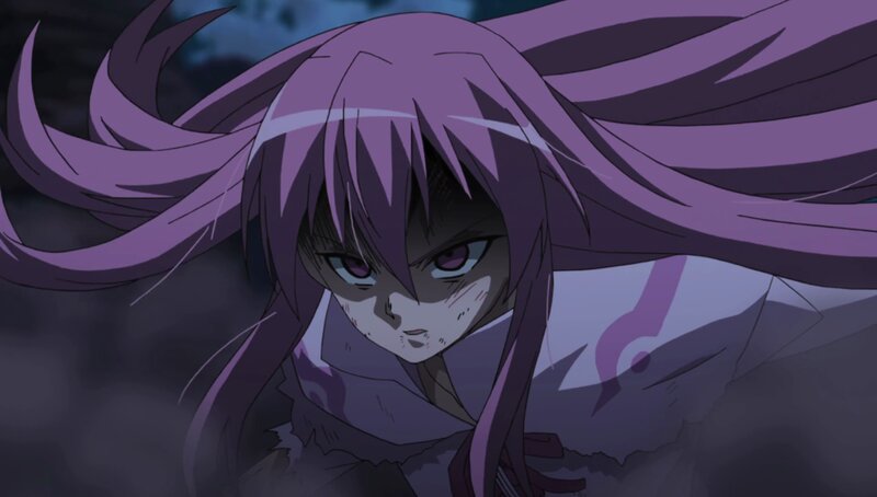 Anime Girl with Purple Hair — Dramatic, Night, Purple Hair, Dark Background